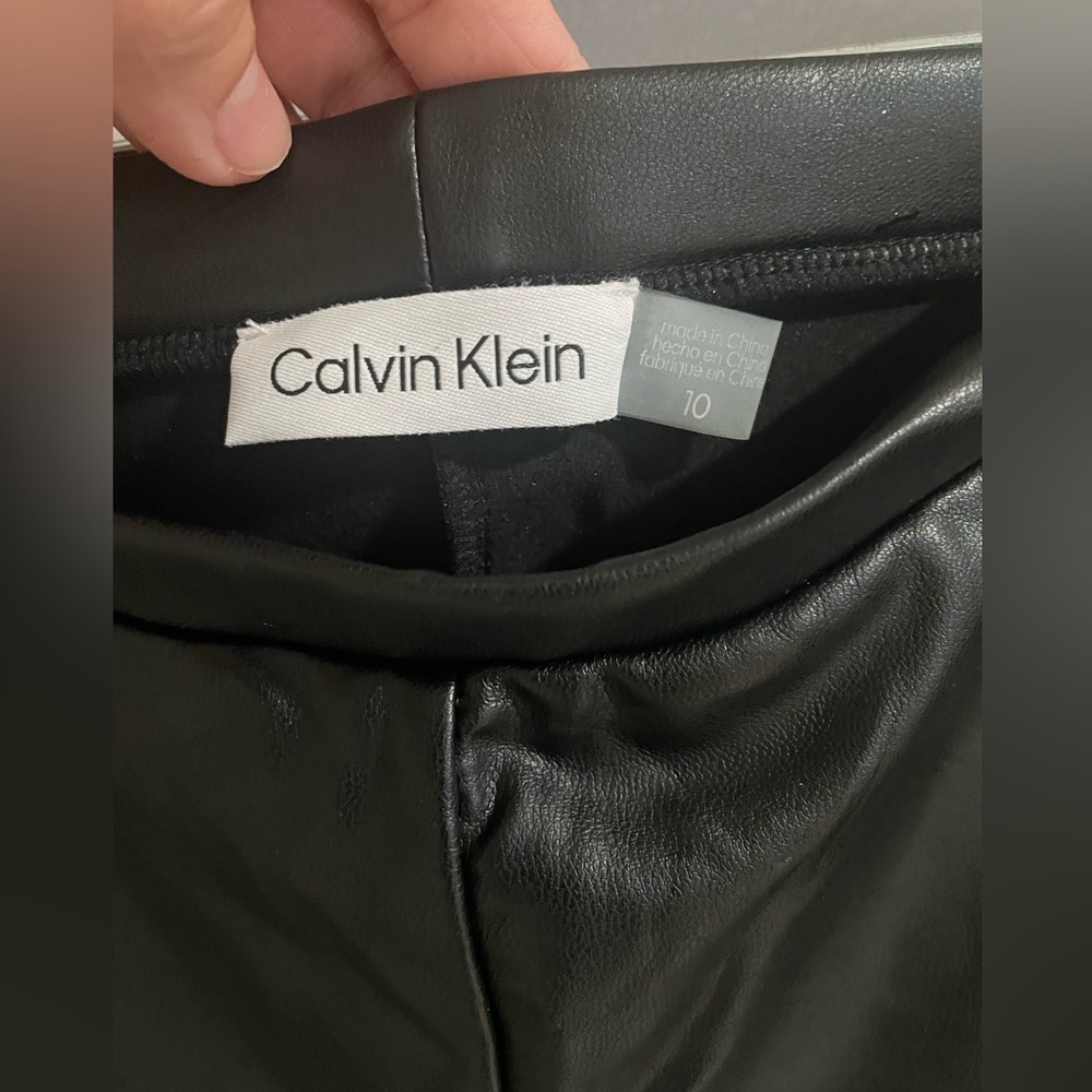 CALVIN KLEIN black leather pants